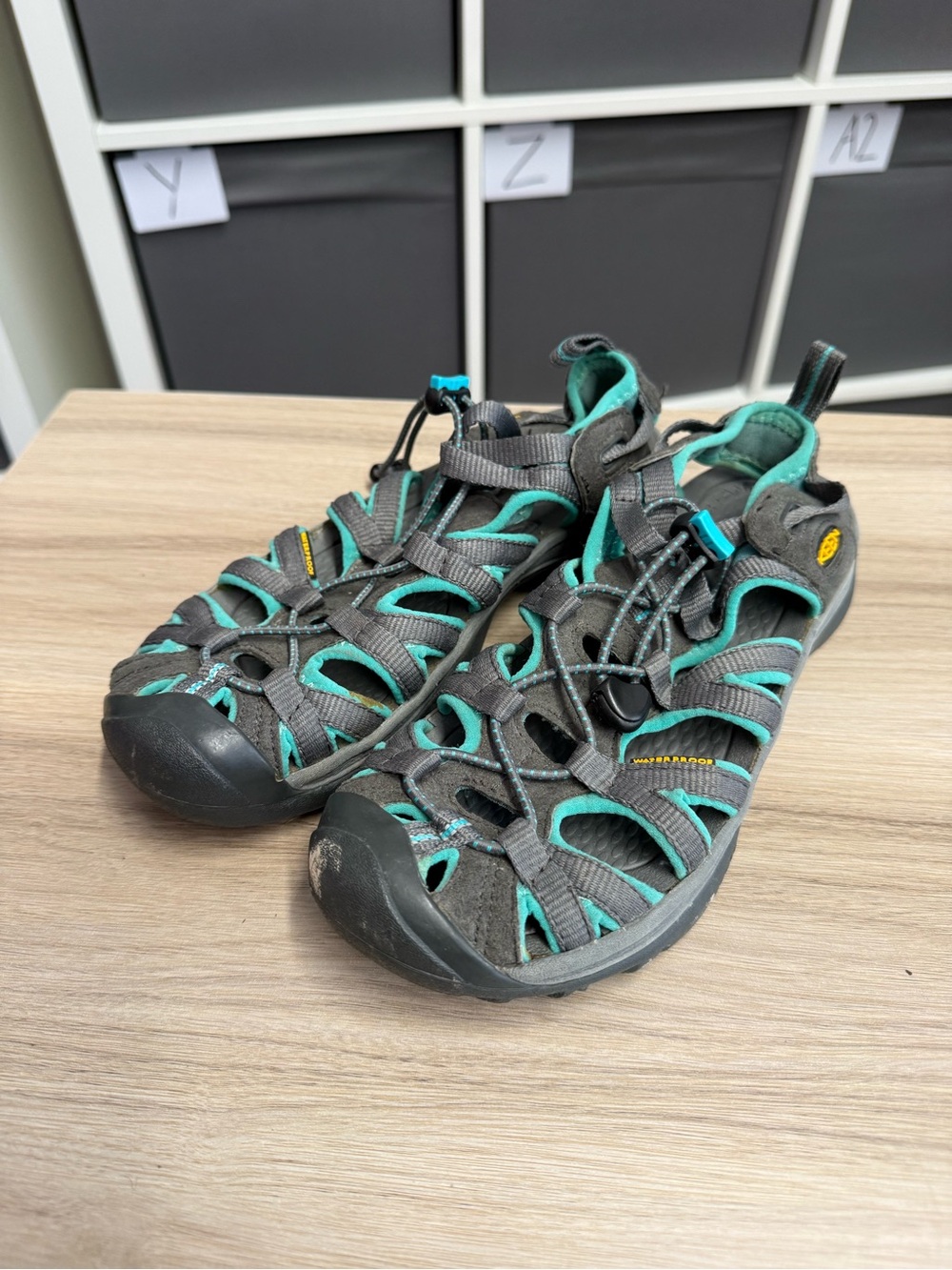 Keen Gray and Teal Closed-Toe Outdoor Sandals